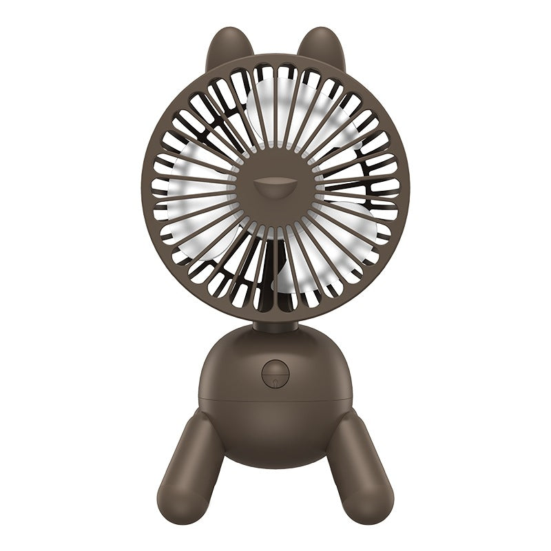 Mini Electric Fan with USB Rechargeable Cartoon Shaking Head Design