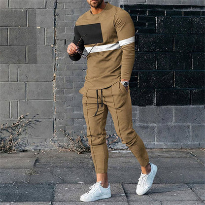 Men's Digital Printed Long Sleeve Crewneck Top for a Bold Look
