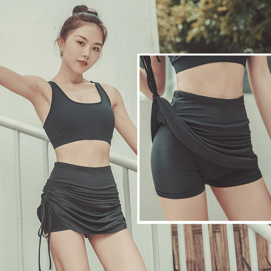Women's Anti-Glare Sports Skirt with Yoga Shorts