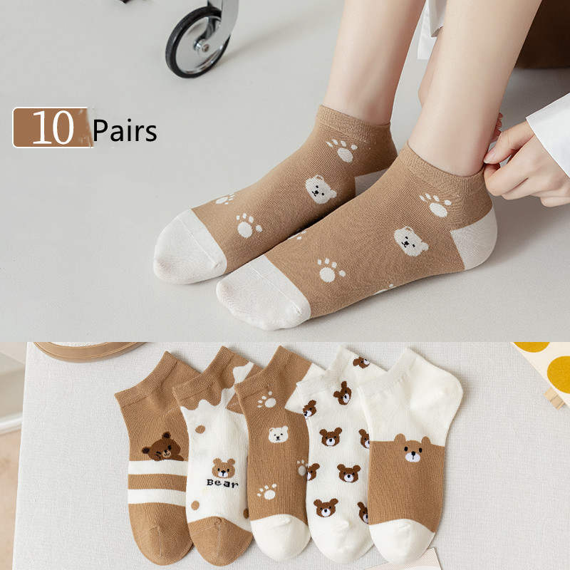 Japanese Cartoon Shallow Mouth Casual Socks for a Cute Touch