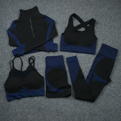 Quick-Drying Long-Sleeved Tights Gym Suit with Knitted Comfort