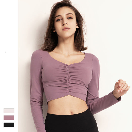 Belly Button-Revealing Sports Yoga Workout Attire-Stylish Activewear