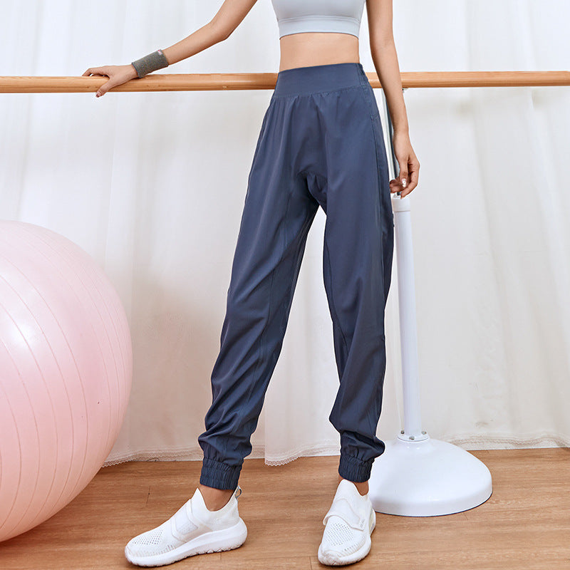 High Waist Long Fitness Pants for Running and Quick-Drying Comfort
