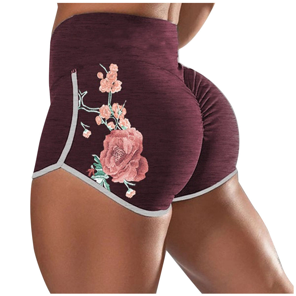 Floral Gym Leggings with Scrunch Booty Detail for Women's Workouts