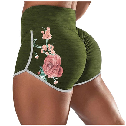 Floral Gym Leggings with Scrunch Booty Detail for Women's Workouts