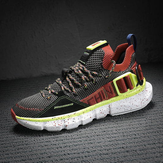 Breathable and Colorful Running Shoes featuring a Trendy Buckle Design