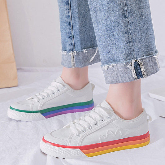Rainbow Canvas Shoes-Effortless Chic for Every Occasion