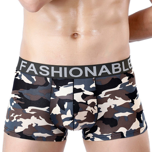 Men's Cotton Camouflage Print Boxer Briefs for Stylish Comfort