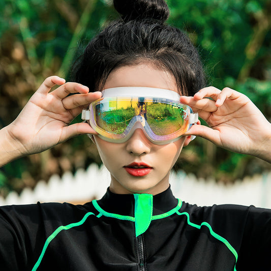 Premium Adult Swimming Goggles with Integrated Earplugs-Unisex Design