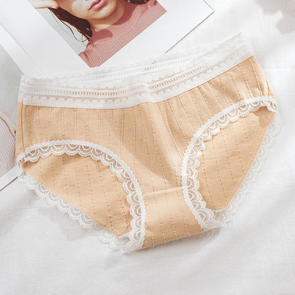 Lace Seamless Underwear-Jacquard Breathable Cotton for Everyday Luxury
