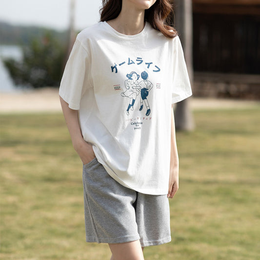 Women's Printed Loose Short Sleeve Tee-Elevate Your Casual Style