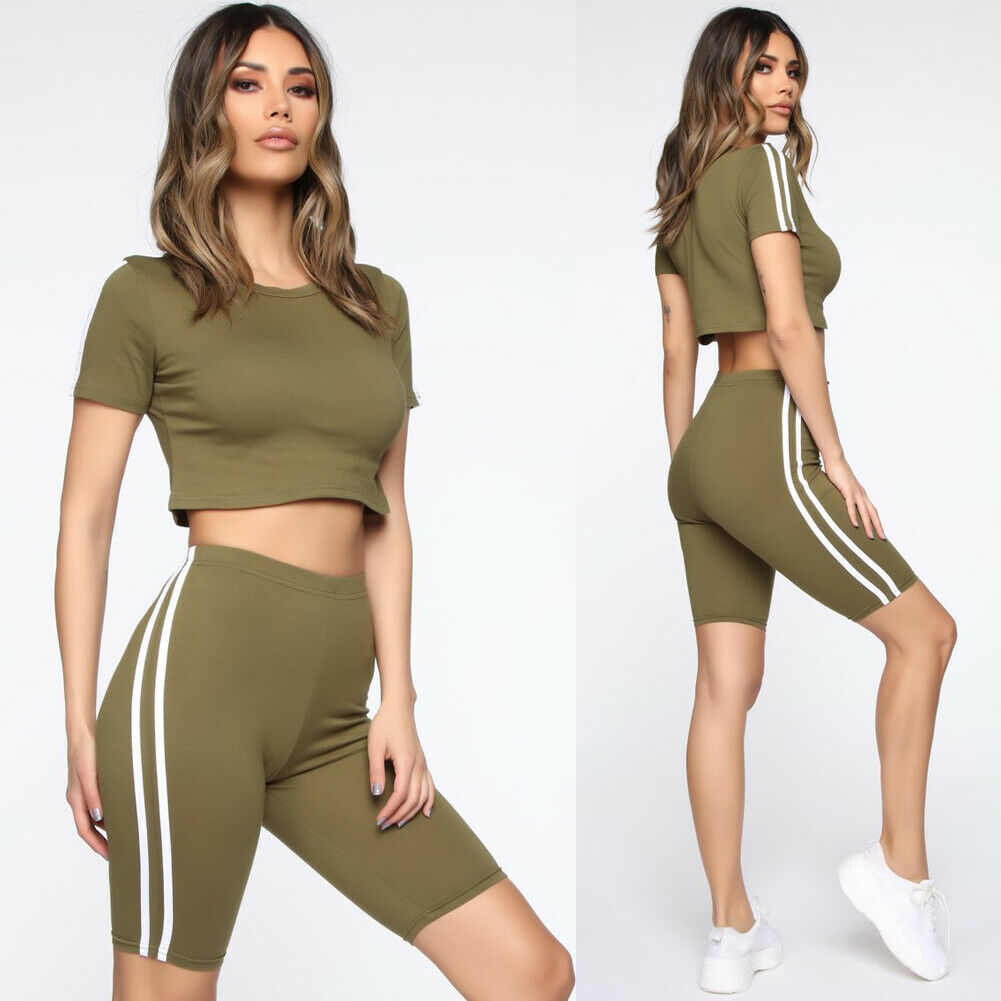 Striking Striped Two-Piece Sportswear-Elevate Your Active Fashion