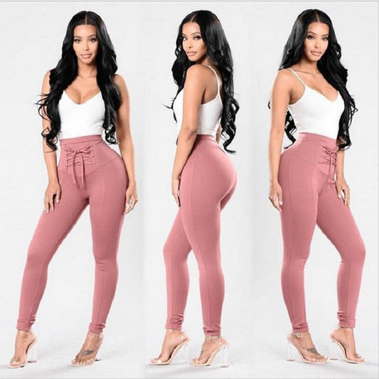 Lace-Up High Waist Joggers for Women-Perfect for Fitness and Leisure