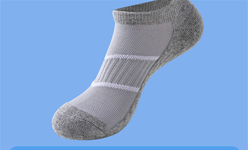 Men's Towel-Bottom Solid Color Sports Socks for Active Style