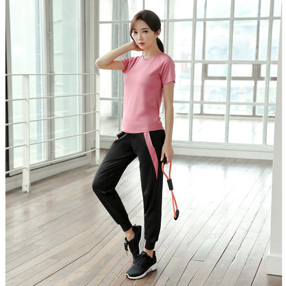 Chic and Casual Women's Short Sleeve Workout Suit-Elevate Your Fashion