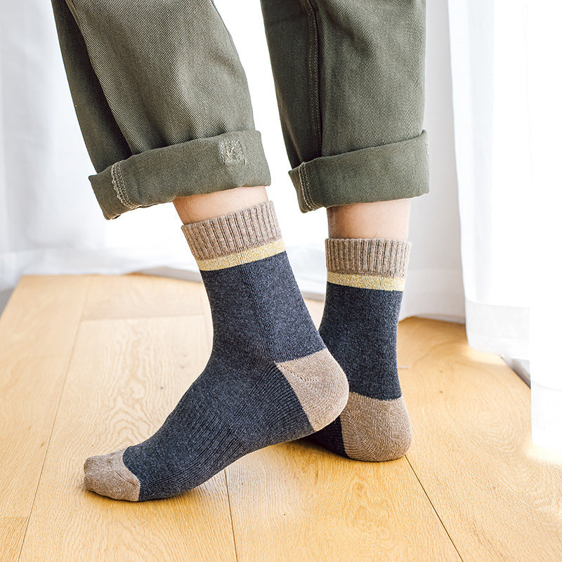 Men's Color-Matching Medium Tube Socks for Everyday Comfort