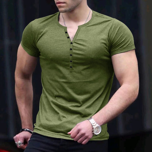 Short Sleeve Men's Solid Color T-shirt–Comfort and Style