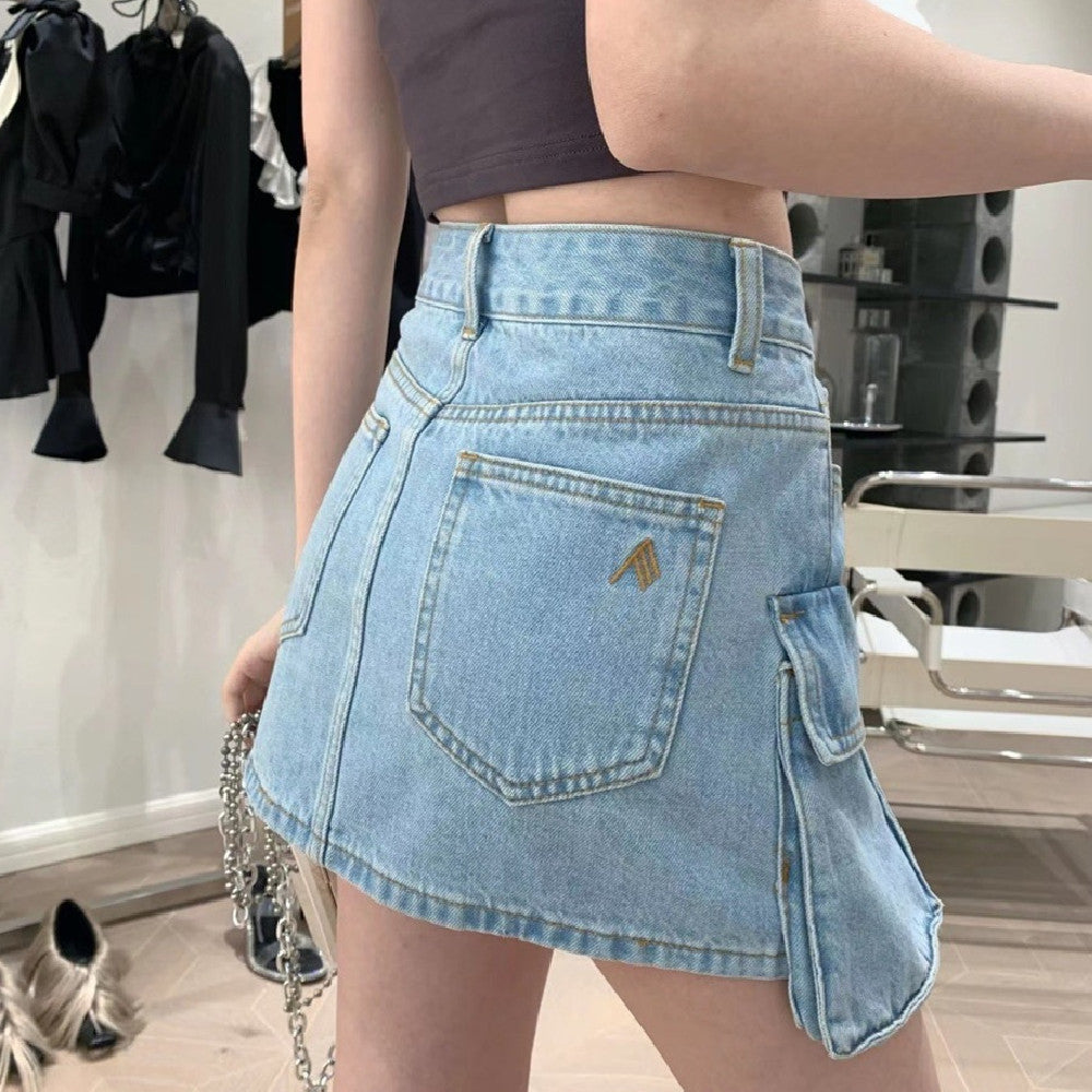 Women's Pocket Denim Skirt for Everyday Style