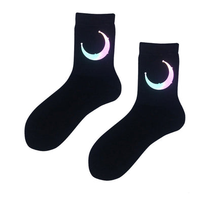 Versatile Long Tube Reflective Couple Socks-Stylish and Functional