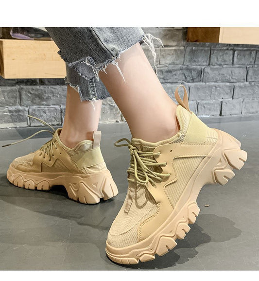 Platform Casual Lace-Up Sports Shoes with Comfort and Trendy Vibes