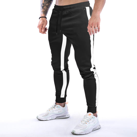 Solid Color Fitness Trousers for Men's Active Style