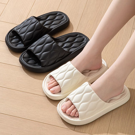 Ripple Style House Slippers, Soft EVA Bathroom Slippers