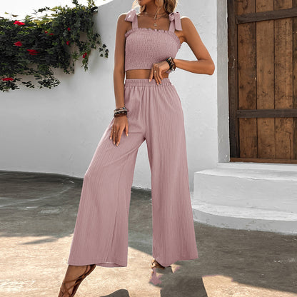 Chic Camisole Wide Two-Piece Suit-Effortless Style for Any Occasion
