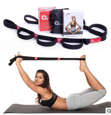 Yoga Stretch Strap with Multiple Grip Loops for Enhanced Flexibility