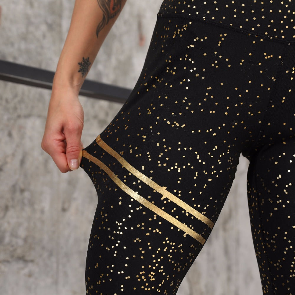 Sequined Printed Slim-Fit Yoga Sports Pants for Women