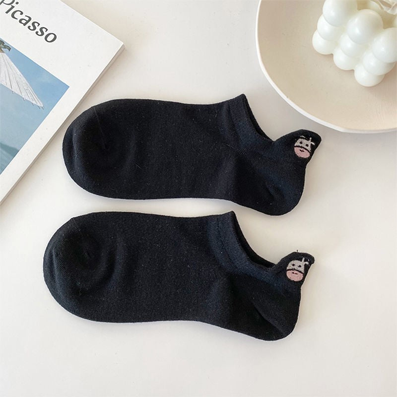 Men's Breathable Simple Cotton Embroidered Socks