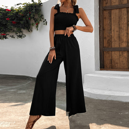 Chic Camisole Wide Two-Piece Suit-Effortless Style for Any Occasion