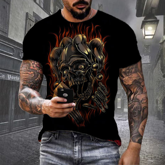 Men's T-shirt with Creative Skull 3D Digital Printing