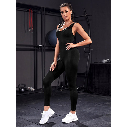 Cross Backless Sports Jumpsuit-Stylish and Functional Workout Clothes