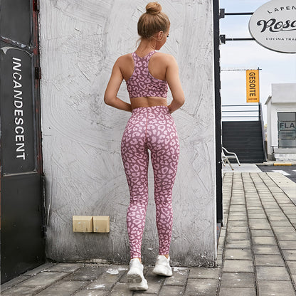 Leopard Print Workout Leggings and Sports Set-Enhance Your Style