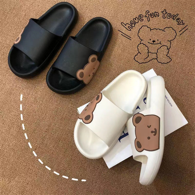 Adorable Bear-themed Beach Shoes and Bathroom Slippers