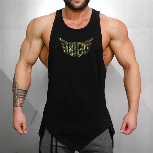 Camouflage Wings Muscle Men's Sports Fitness Vest-Casual and Loose Fit