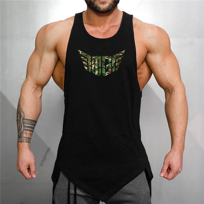 Camouflage Wings Muscle Men's Sports Fitness Vest-Casual and Loose Fit
