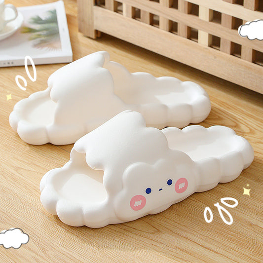 Whimsical Cartoon Thick-Bottom Cloud Slippers for Cozy Indoor Comfort