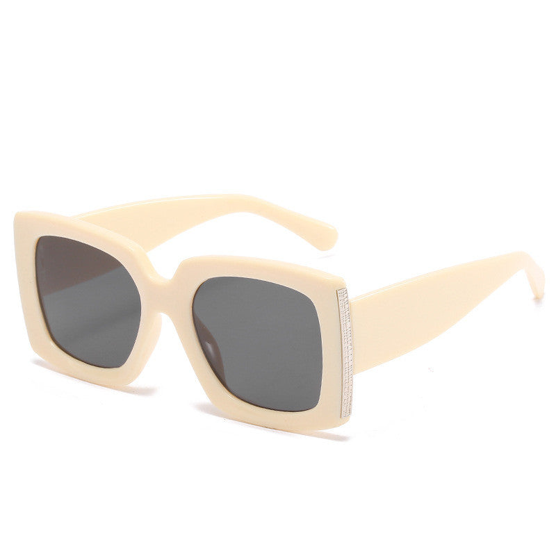 Square Bright Black Sunglasses for Women-Trendy and Stylish