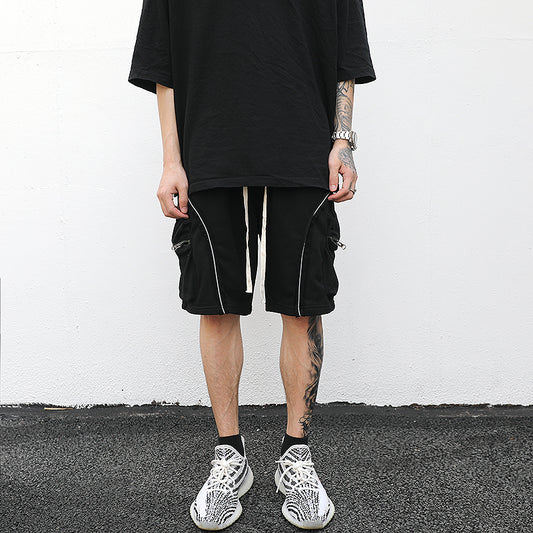 Reflective Contour Terry Drawstring Shorts with Comfort and Trend