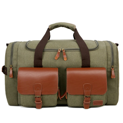 Stylish Leather and Canvas Crossbody Gym Bag for Men