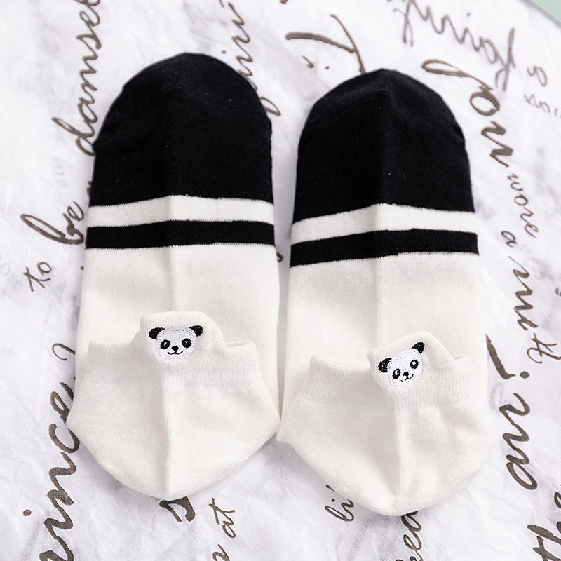 Men's Breathable Simple Cotton Embroidered Socks