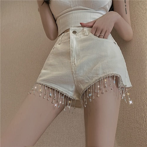 Black Slim Slimming High Nail Drill Hot Pants for Effortless Style