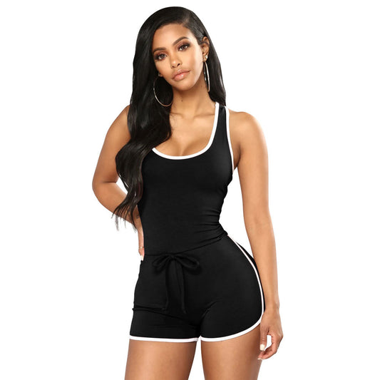 Fashion Solid Color Sexy Racer Back Jumpsuit-A Statement of Elegance