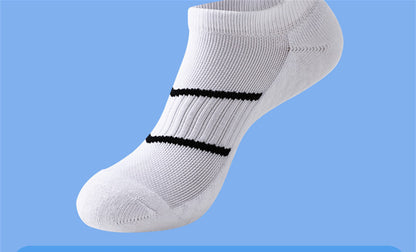 Men's Towel-Bottom Solid Color Sports Socks for Active Style