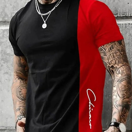 Short Sleeve Crew Neck Casual T-shirt for Men's Fashion Tops