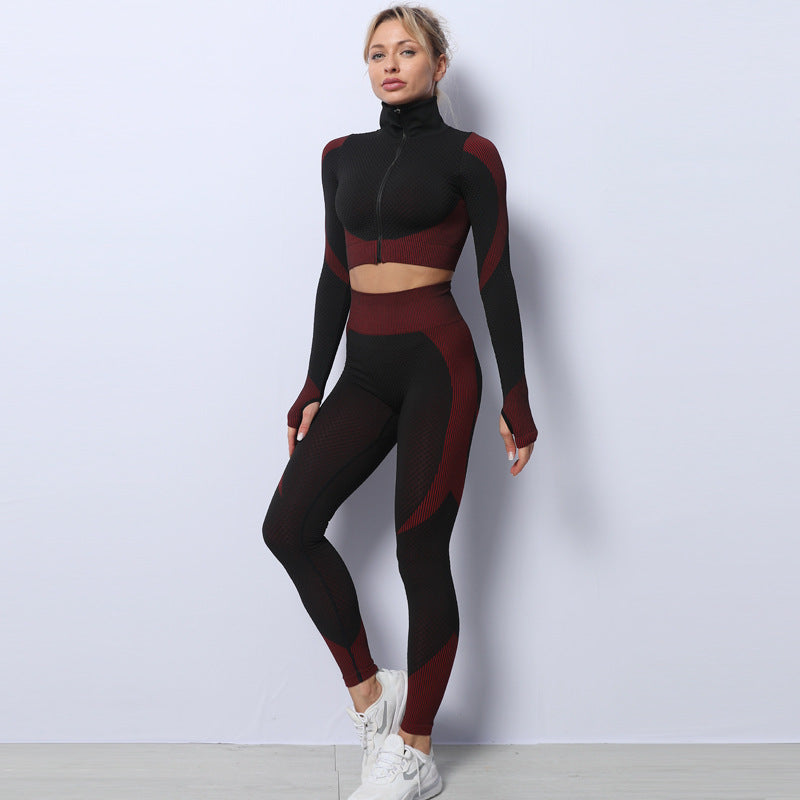 Women's Gym Clothing with Leggings, Crop Top and Sports Bra