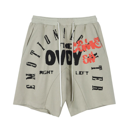 Men's Fashion Letter Print Sports Shorts for Casual Comfort