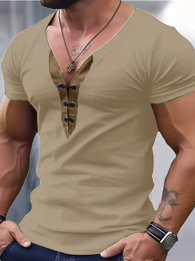 Men's Thin Stitching Sports Fitness Short Sleeve T-shirt